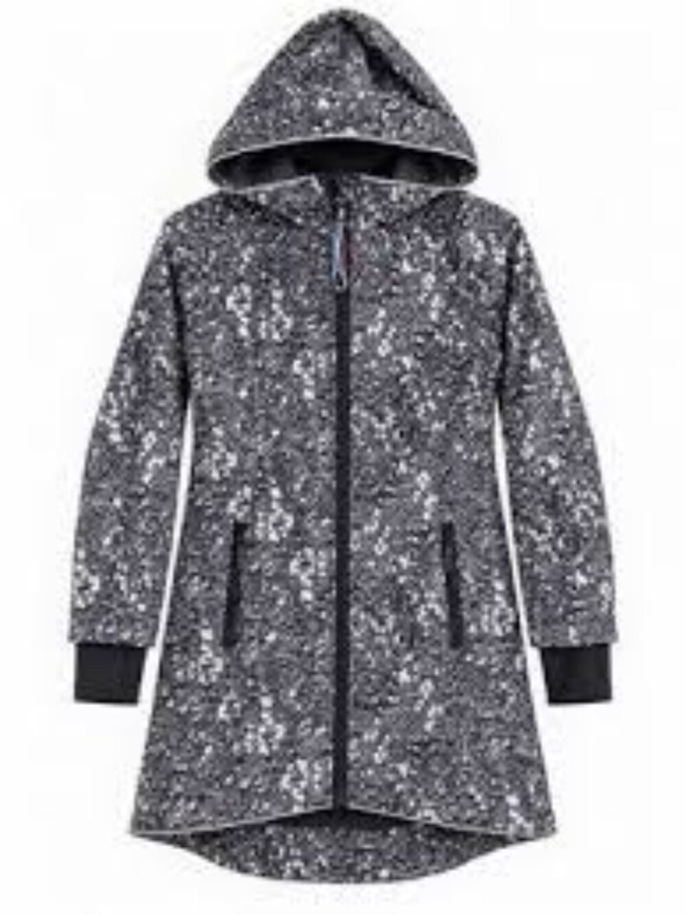 Ivivva Athletics Girls Size 10 Gray Pattern Zip Up Hooded Jacket